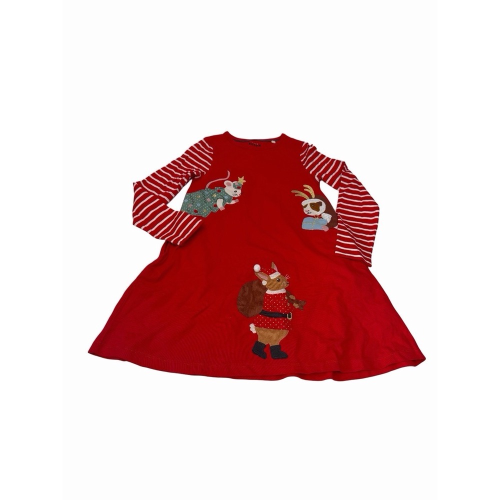Mini Boden Girl Long Sleeve Holiday Dress Red Size 8-9